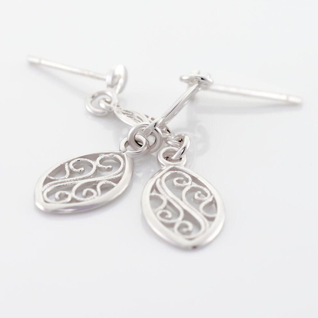 Boucles D'oreilles Pendantes Mahee Argent Blanc - Boucles d'oreilles fantaisie Femme | Histoire d&rsquo;Or