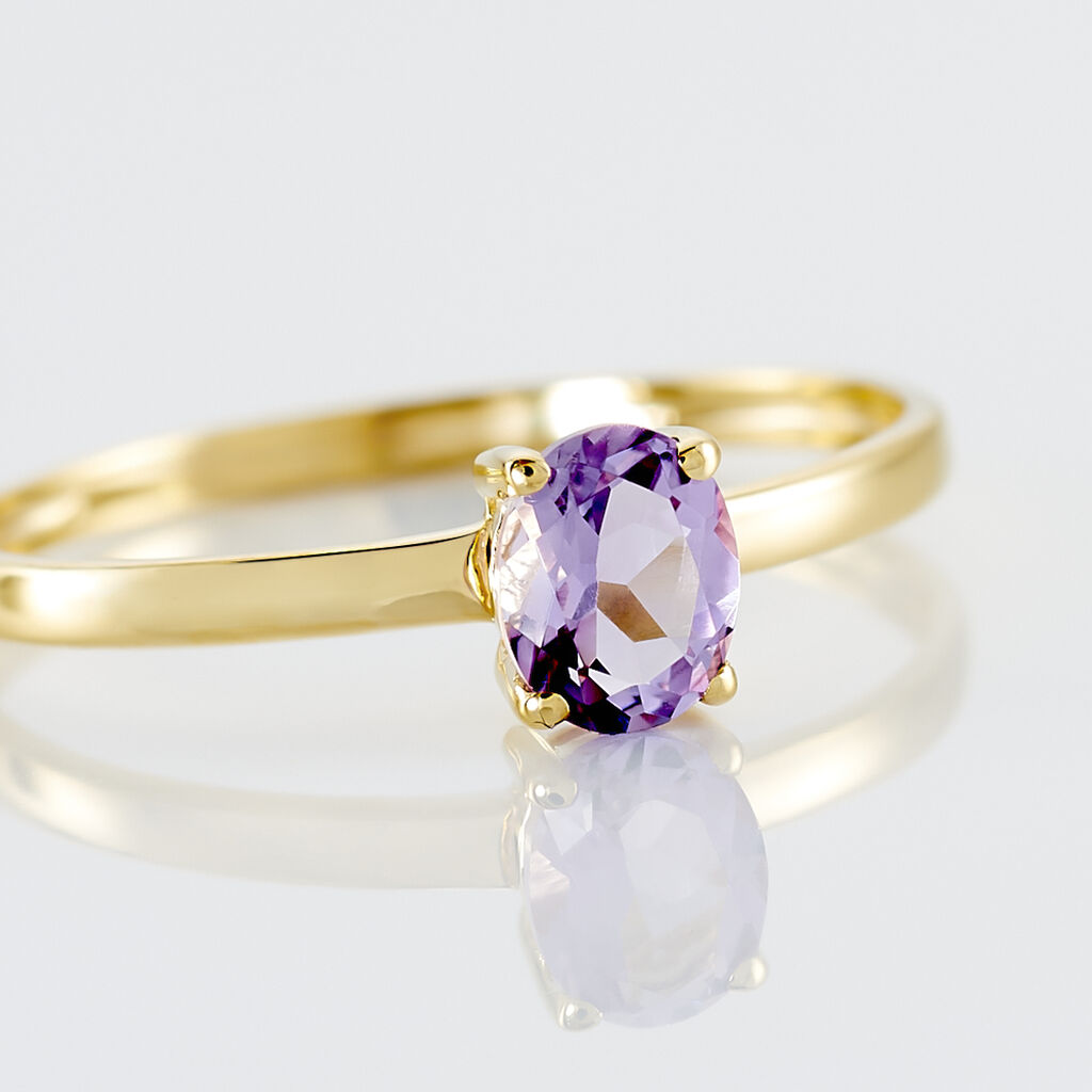 Bague Lily Or Jaune Amethyste - Bagues solitaires Femme | Histoire d&rsquo;Or