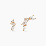 Boucles D'oreilles D&eacute;pareill&eacute;es Jardins D'hiver Plaqu&eacute; Or Oxyde - Boucles d'oreilles fantaisie Femme | Histoire d&rsquo;Or