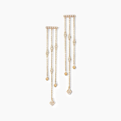 Boucles D'oreilles Pendantes Eclat D'etoile Or Jaune Oxyde - Boucles d'oreilles pendantes Femme | Histoire d’Or