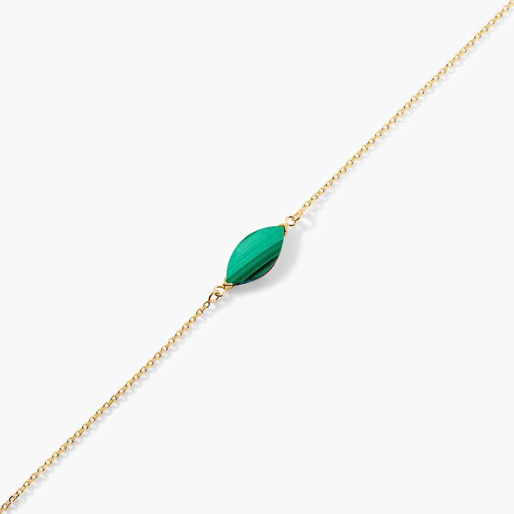 Bracelet Elisud Or Dor&eacute; Malachite - Bracelets Femme | Histoire d&rsquo;Or