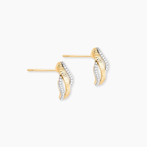 Boucles D'oreilles Puces Bathilde Or Jaune Diamant - Clous d'oreilles Femme | Histoire d&rsquo;Or