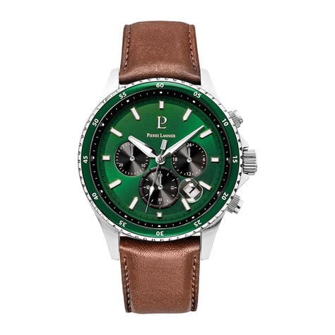 Montre Pierre Lannier Cronos Vert - Montres Homme | Histoire d&rsquo;Or