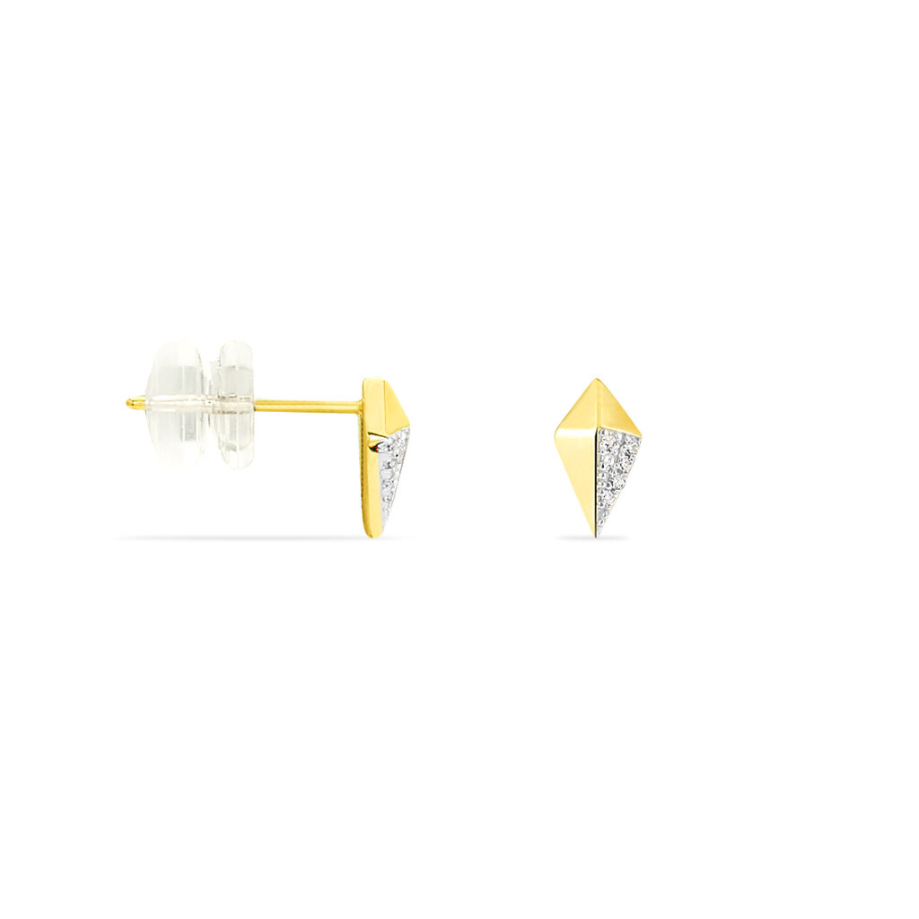 Boucles D'oreilles Puces Lizia Or Jaune Diamant - Clous d'oreilles Femme | Histoire d’Or