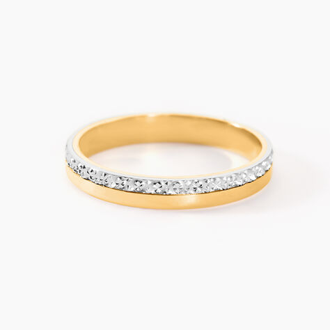 Alliance Fantaisie Diamantee Ruban Plat Or Bicolore - Alliances Unisex | Histoire d&rsquo;Or