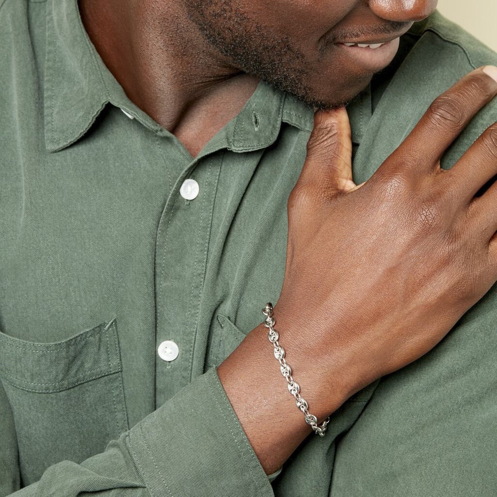 Bracelet Carrus Argent Blanc - Bracelets chaîne Homme | Histoire d’Or