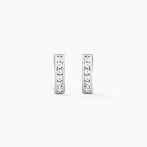 Créoles Tuna Rondes Argent Blanc Oxyde De Zirconium - Boucles d'oreilles créoles Femme | Histoire d’Or