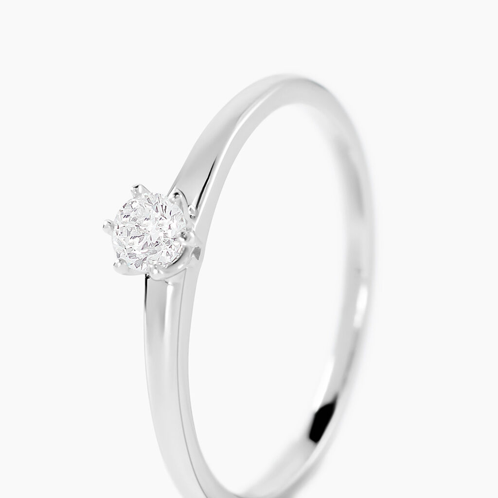 Bague Solitaire Natalia Or Blanc Diamant - Bagues solitaires Femme | Histoire d&rsquo;Or