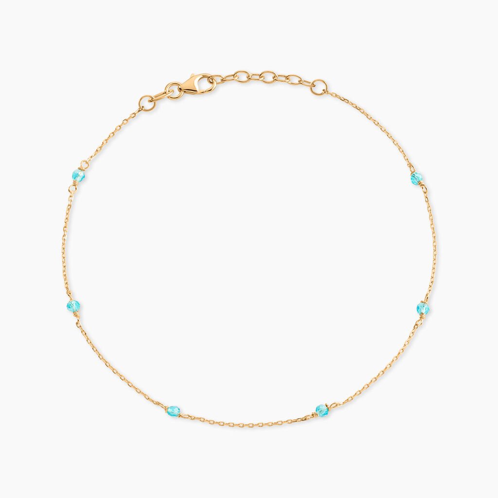 Cha&icirc;ne De Cheville Edvina Plaqu&eacute; Or Jaune Verre - Cha&icirc;nes de cheville Femme | Histoire d&rsquo;Or