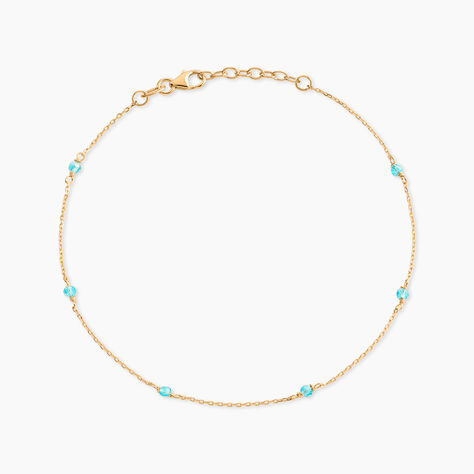 Cha&icirc;ne De Cheville Edvina Plaqu&eacute; Or Jaune Verre - Cha&icirc;nes de cheville Femme | Histoire d&rsquo;Or