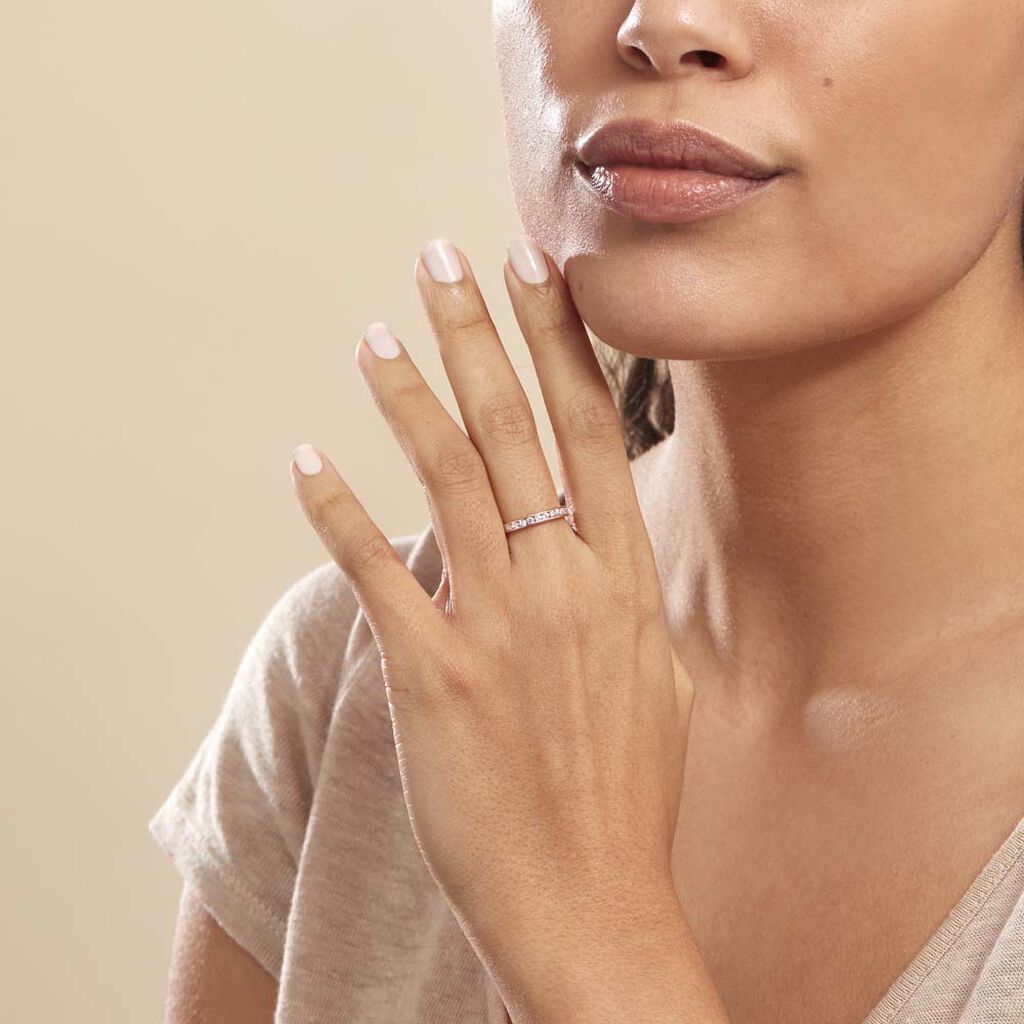 Bague Davila Or Rose Oxyde De Zirconium - Alliances Femme | Histoire d’Or