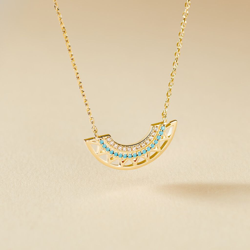 Collier Zoila Plaqu&eacute; Or Jaune Oxyde De Zirconium - Colliers fantaisie Femme | Histoire d&rsquo;Or