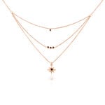 Collier Evora Argent Rose Oxyde De Zirconium - Colliers doubles et triples cha&icirc;nes Femme | Histoire d&rsquo;Or