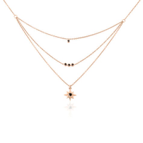 Collier Evora Argent Rose Oxyde De Zirconium - Colliers doubles et triples cha&icirc;nes Femme | Histoire d&rsquo;Or