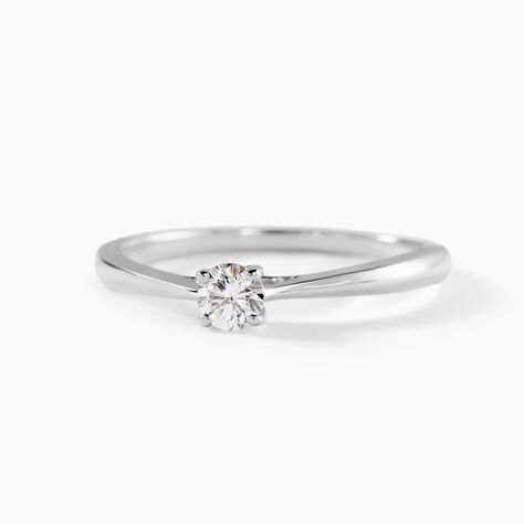 Bague Aphrodite Ld Platine Blanc Diamant Synth&eacute;tique - Bagues solitaires Femme | Histoire d&rsquo;Or