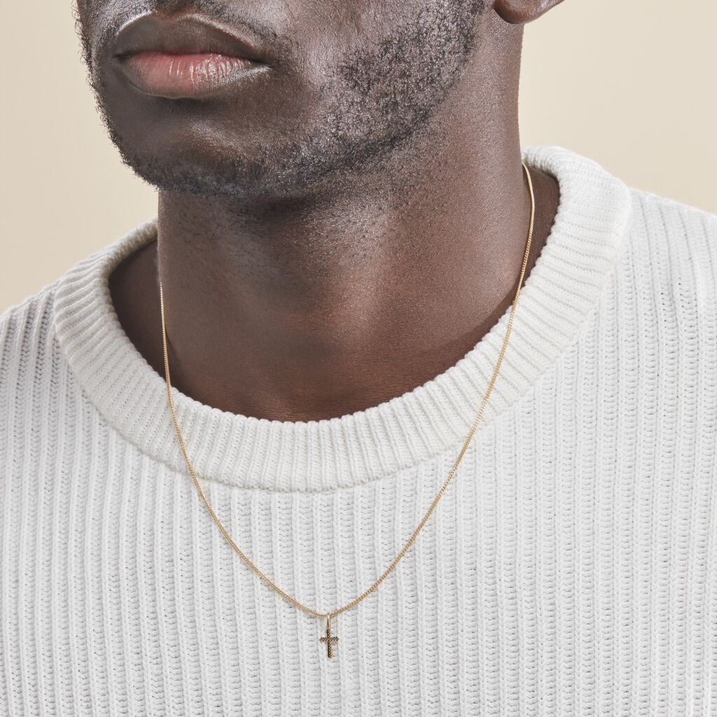 Pendentif Bathilde Croix Diamantee Or Jaune - Pendentifs Baptême Unisex | Histoire d’Or