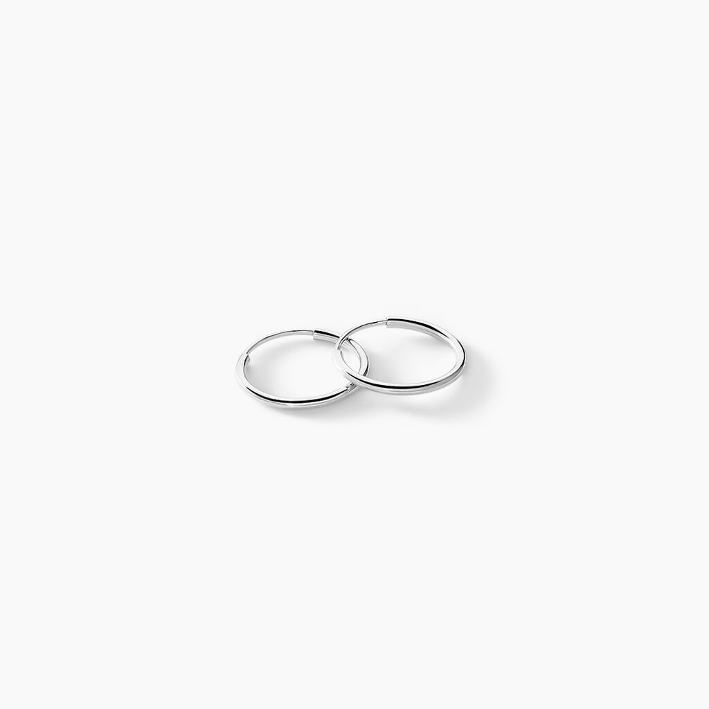 Créoles Dominae Or Blanc - Boucles d'oreilles créoles Femme | Histoire d’Or