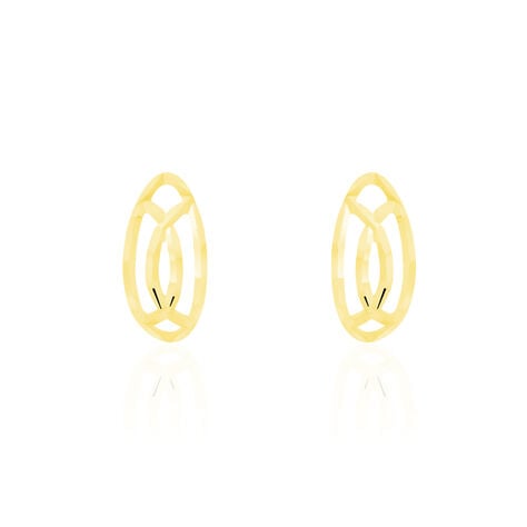 Boucles D'oreilles Puces Elodile Ovale Or Jaune - Clous d'oreilles Femme | Histoire d’Or
