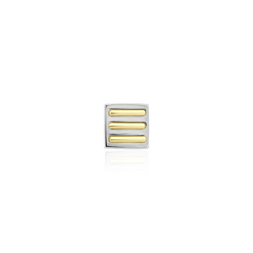 Boucle D'oreille Puce Unitaire Acier Blanc Et Plaqué Or Anson - Boucles d'oreilles fantaisie Homme | Histoire d’Or