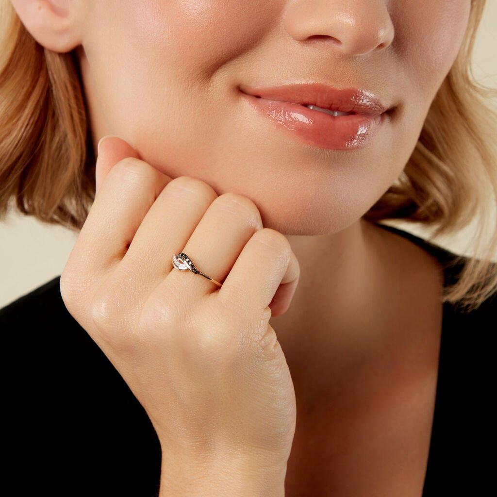 Bague Sculptural Or Jaune Diamant - Bagues avec pierre Femme | Histoire d’Or