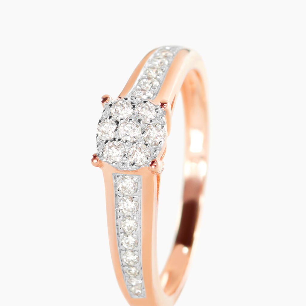 Bague Celia Or Rose Diamant - Bagues avec pierre Femme | Histoire d&rsquo;Or