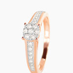 Bague Celia Or Rose Diamant - Bagues avec pierre Femme | Histoire d&rsquo;Or