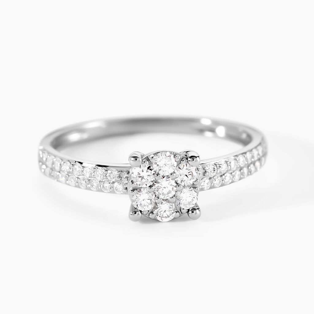 Bague Julia Or Blanc Diamant Synthetique - Bagues solitaires Femme | Histoire d&rsquo;Or