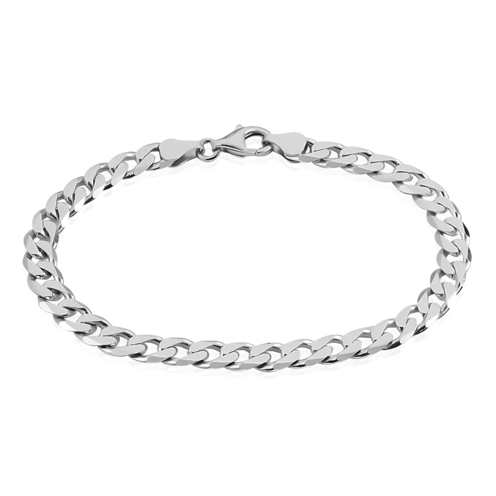 Bracelet Casper Maille Gourmette Argent Blanc - Bracelets cha&icirc;ne Homme | Histoire d&rsquo;Or