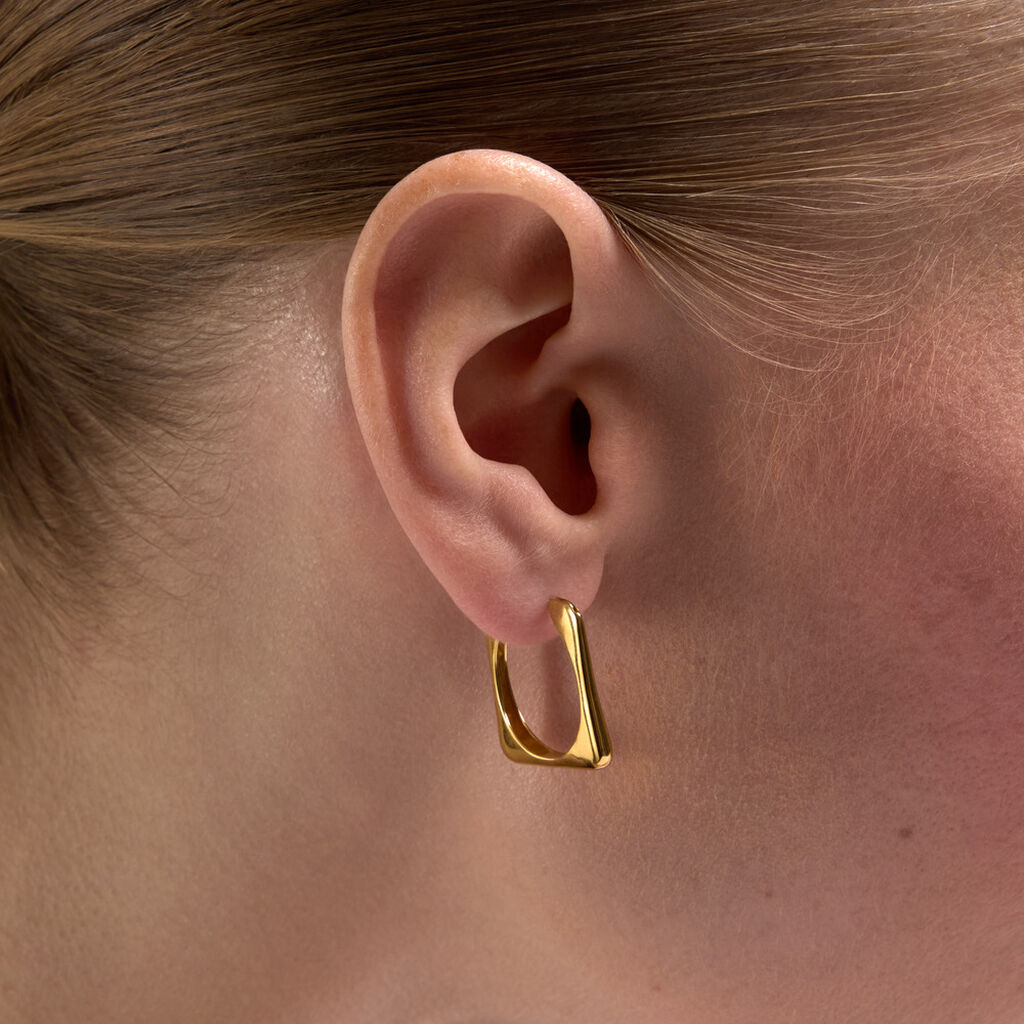 Cr&eacute;oles Beathag Argent Dor&eacute; A L'Or 750/1000 - Boucles d'oreilles cr&eacute;oles Femme | Histoire d&rsquo;Or