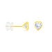 Boucles D'oreilles Puces Coeur Serti Clos Or Jaune Oxyde De Zirconium - Clous d'oreilles Femme | Histoire d’Or