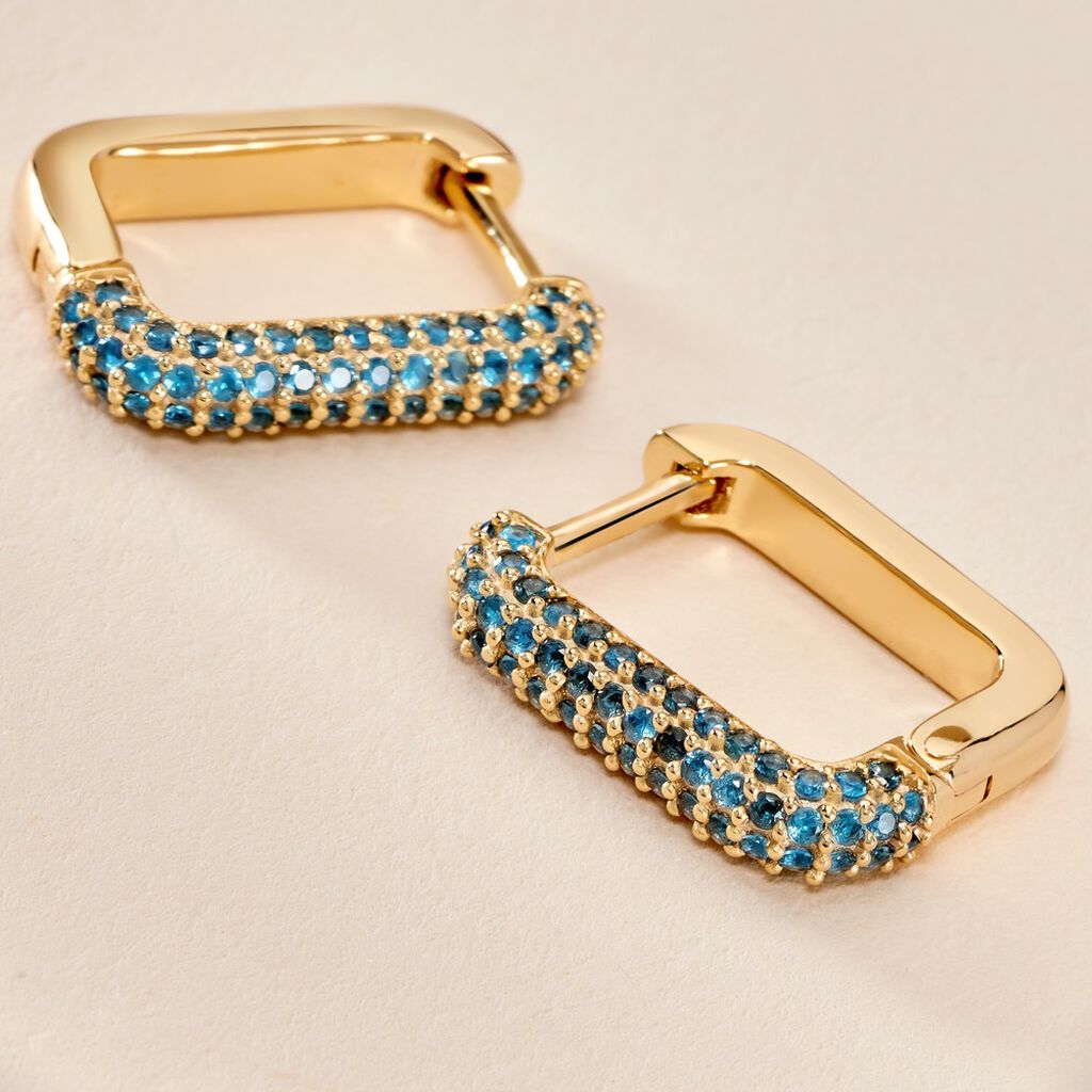 Créoles Ileen Plaqué Or Jaune Autres Pierres - Boucles d'oreilles créoles Femme | Histoire d’Or