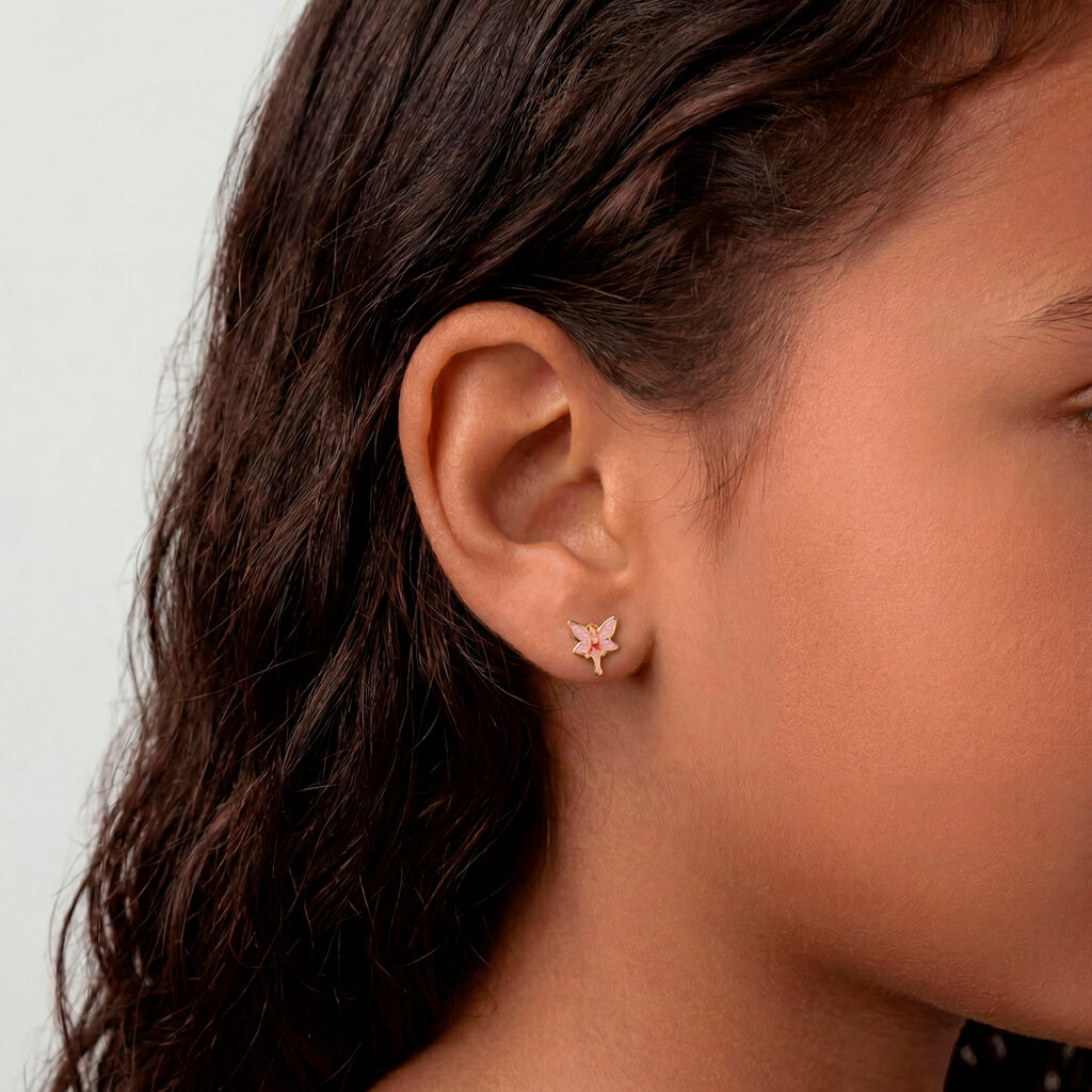Boucles D'oreilles Puces Feerie Or Jaune - Clous d'oreilles Enfant | Histoire d&rsquo;Or