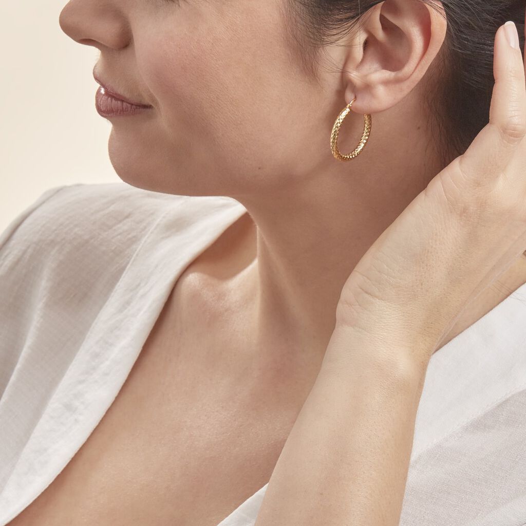 Créoles Udara Or Jaune - Boucles d'oreilles créoles Femme | Histoire d’Or