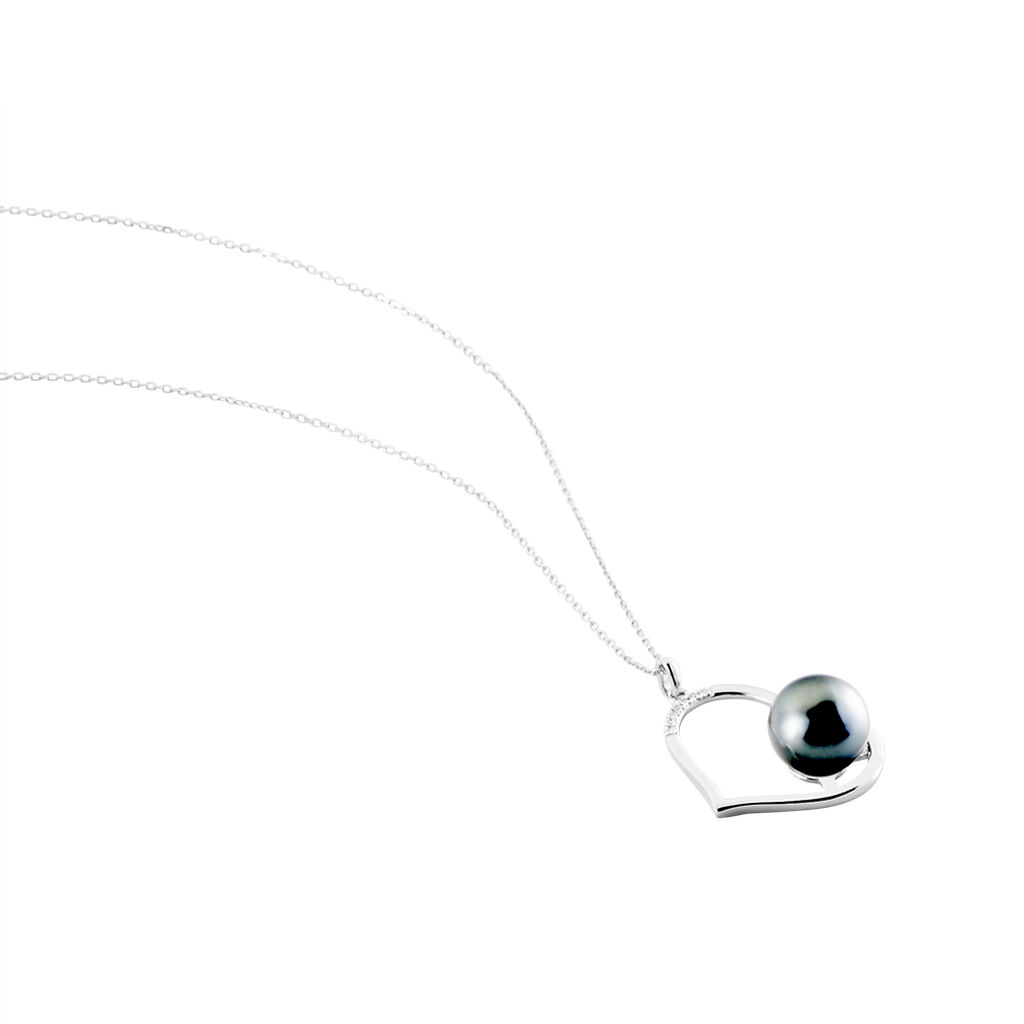 Collier Gian Or Blanc Perle De Tahiti Diamant - Colliers Femme | Histoire d’Or
