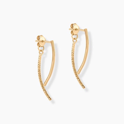 Boucles D'Oreilles Pendantes Joannie Plaqu&eacute; Or Jaune - Boucles d'oreilles fantaisie Femme | Histoire d&rsquo;Or