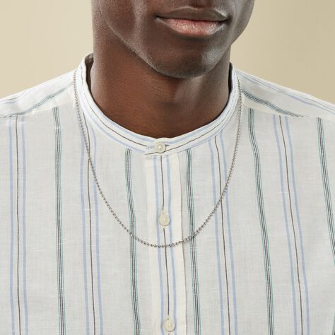 Collier Nateo Boules Argent Blanc - Colliers fantaisie Homme | Histoire d’Or