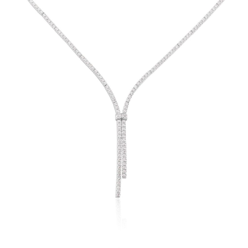 Collier River Or Blanc Diamant - Colliers Femme | Histoire d’Or