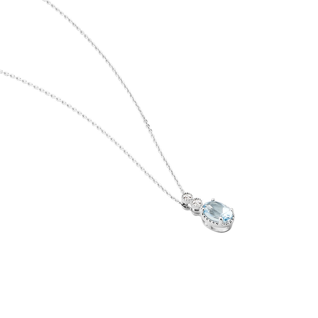 Collier Cyprille Or Blanc Topaze Et Oxyde De Zirconium - Colliers Femme | Histoire d’Or