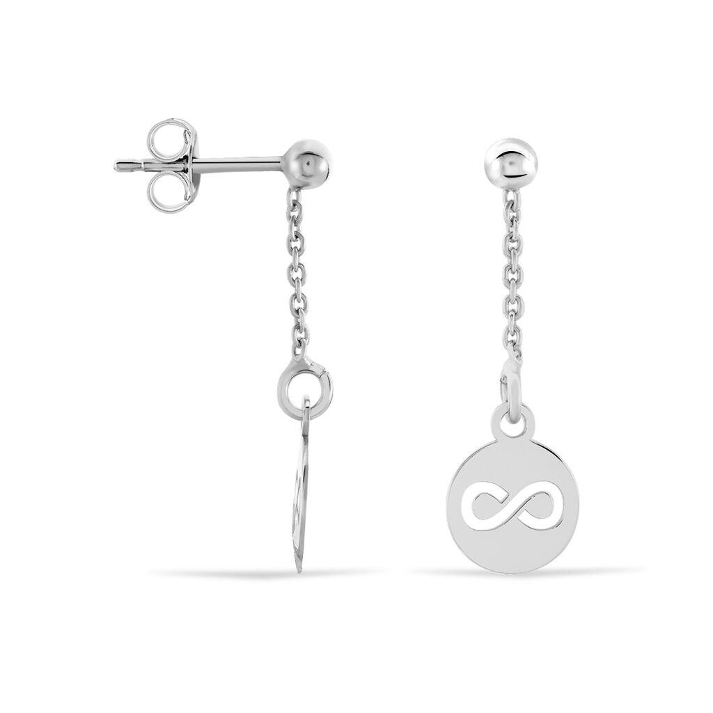 Boucles D'oreilles Pendantes Shereen Argent Blanc - Boucles d'oreilles fantaisie Femme | Histoire d’Or