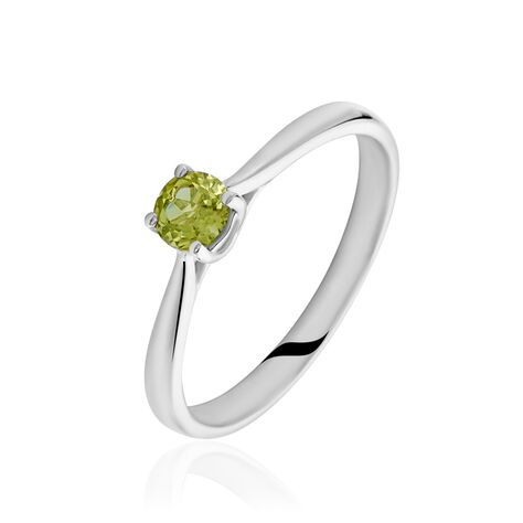 Bague Solitaire Fiona Or Blanc Péridot - Bagues solitaires Femme | Histoire d’Or