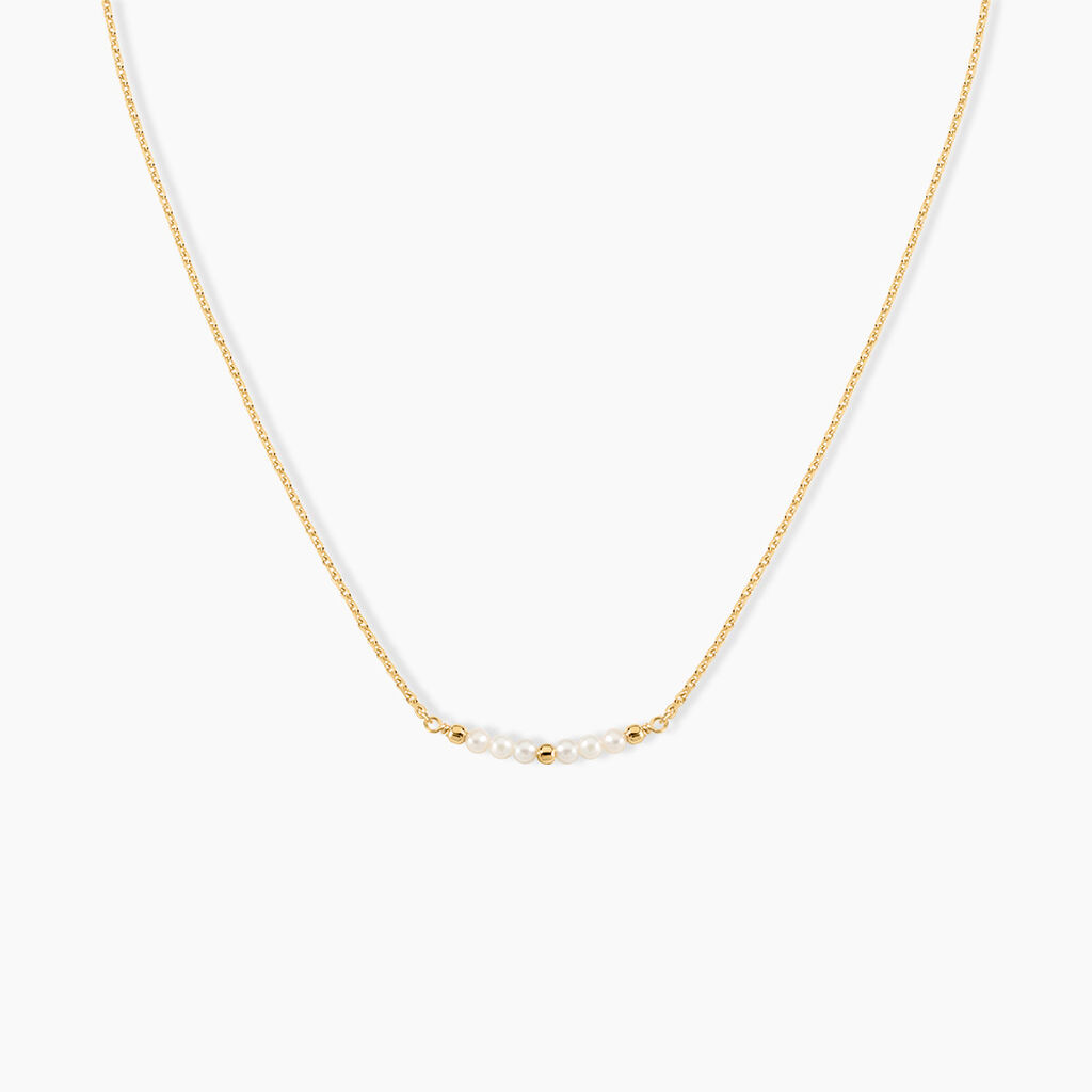 Collier Tova Argent Dor&eacute; A L'Or 750/1000 Perle De Culture - Colliers pierre  | Histoire d&rsquo;Or