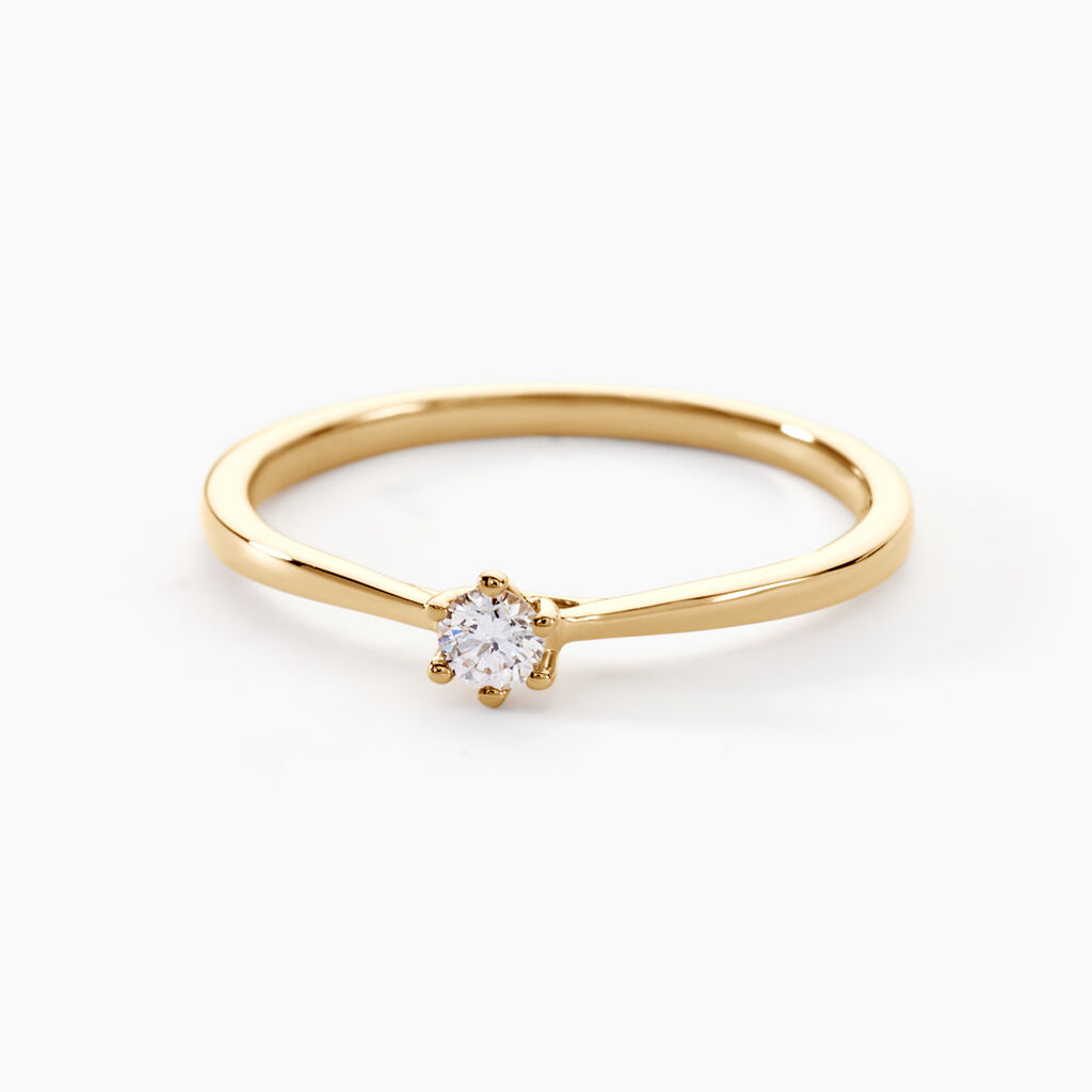 Bague Solitaire Athena Or Jaune Diamant - Bagues solitaires Femme | Histoire d&rsquo;Or