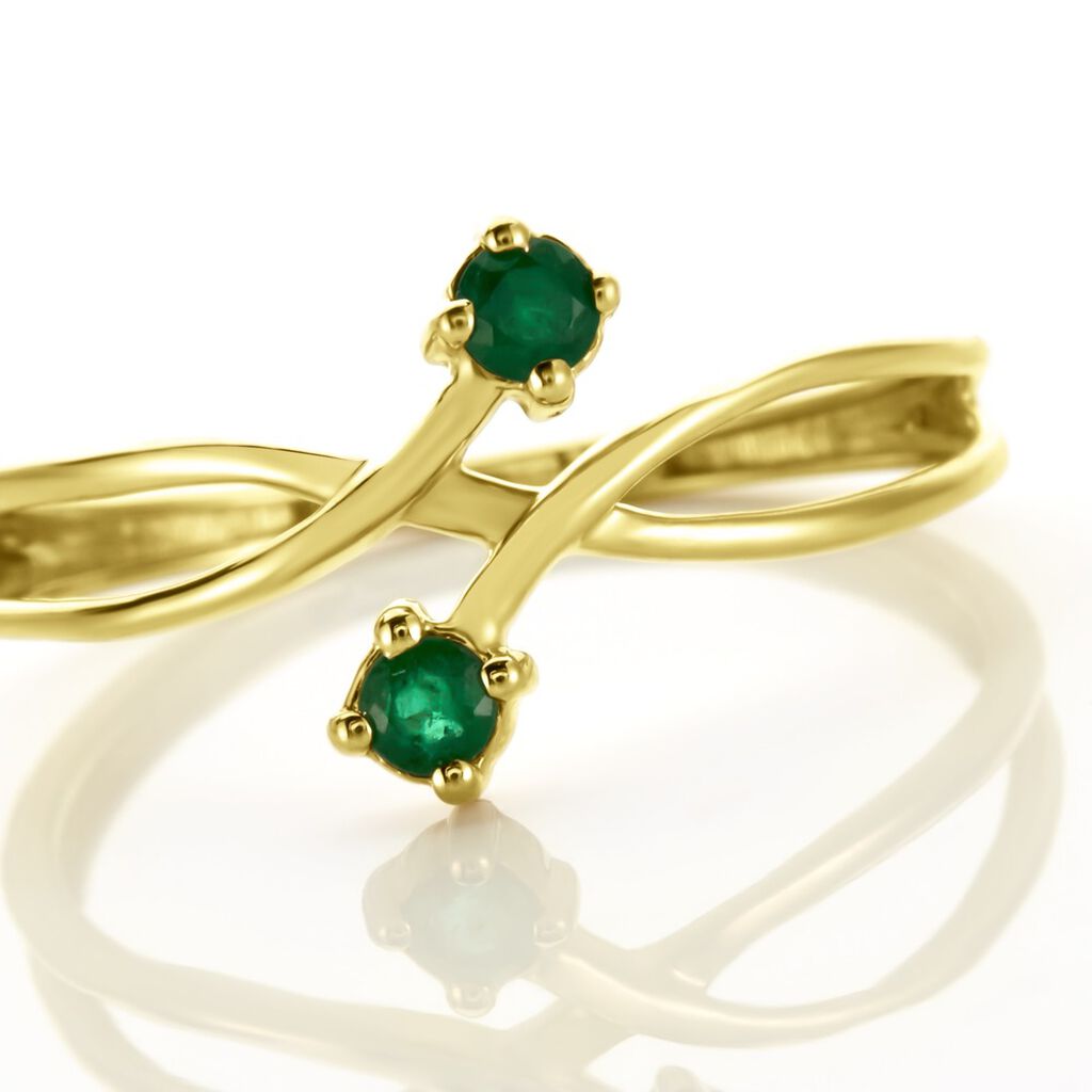 Bague Ruqaya Or Jaune Emeraude - Bagues avec pierre Femme | Histoire d’Or