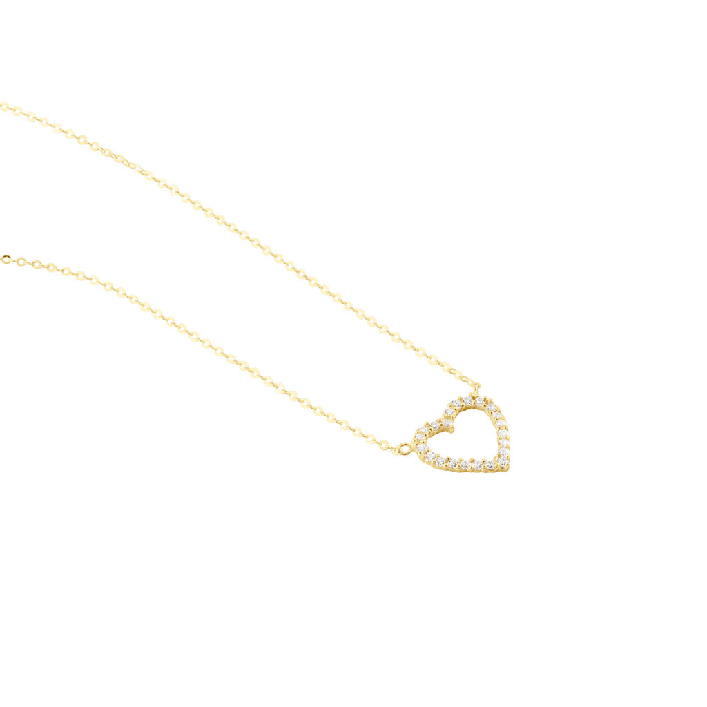 Collier Or Jaune Ansel Oxyde De Zirconium - Colliers Femme | Histoire d’Or