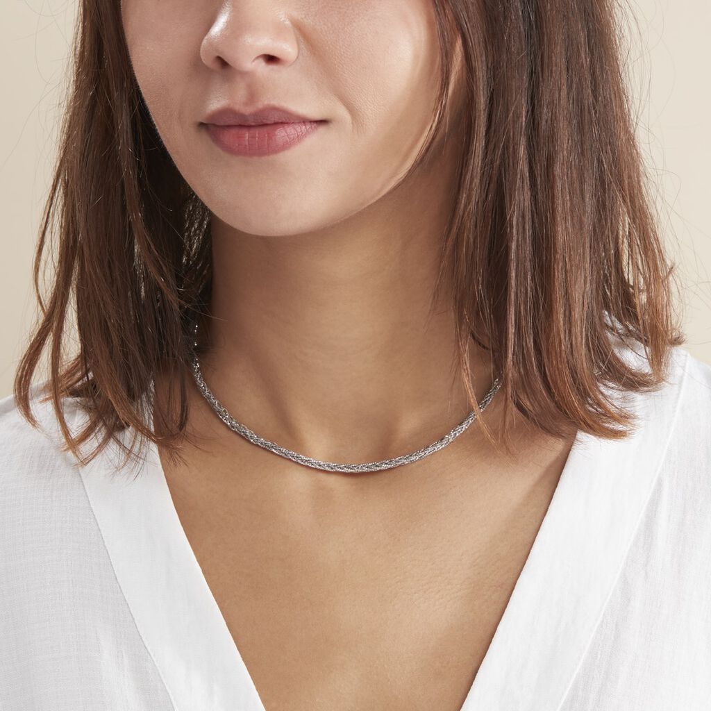 Collier Argent Blanc Aleesha - Chaines Femme | Histoire d’Or