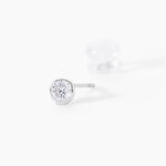 Boucles D'oreilles Puces Elda Serti Clos Or Blanc Oxyde De Zirconium - Clous d'oreilles Femme | Histoire d&rsquo;Or