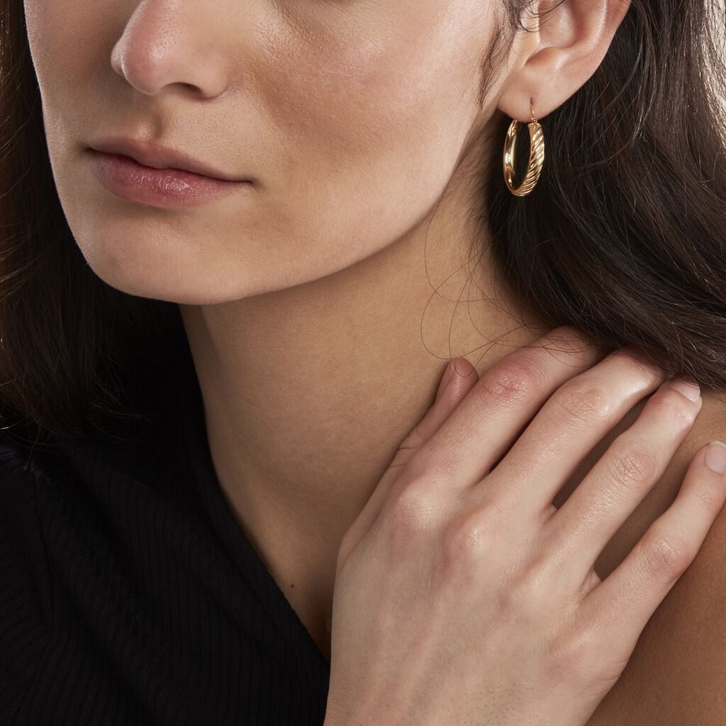 Créoles Mara Or Jaune - Boucles d'oreilles créoles Femme | Histoire d’Or