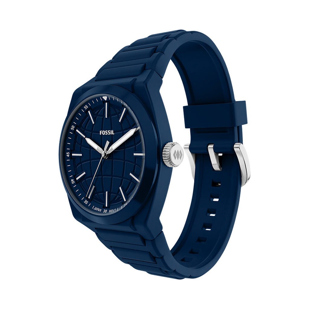 Montre Fossil Everett 3 Hand Bleu - F&ecirc;te des p&egrave;res Homme | Histoire d&rsquo;Or