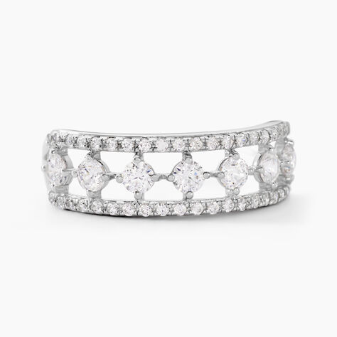 Bague The Crown Or Blanc Oxyde De Zirconium - Bagues avec pierre Femme | Histoire d&rsquo;Or
