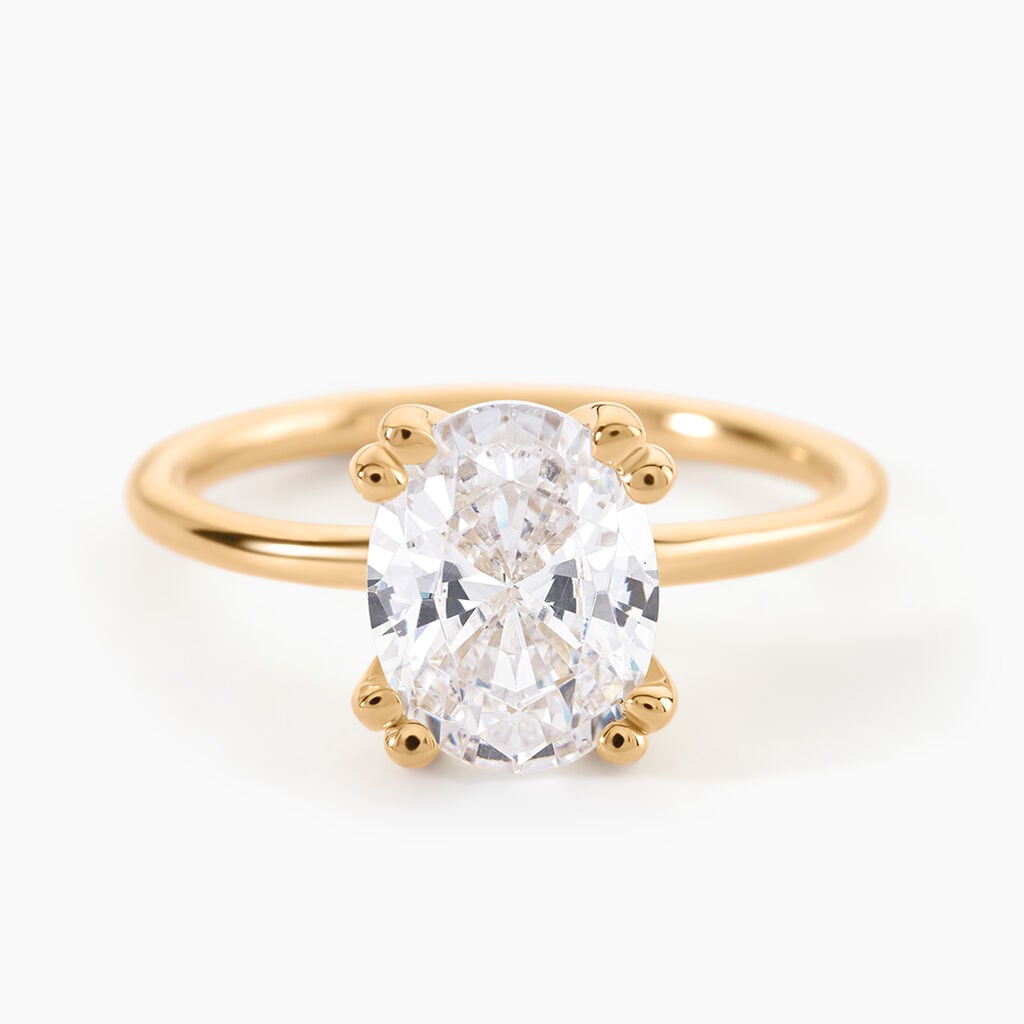 Bague Solitaire Liber Plaqu&eacute; Or Jaune Oxyde De Zirconium - Bagues solitaires Femme | Histoire d&rsquo;Or